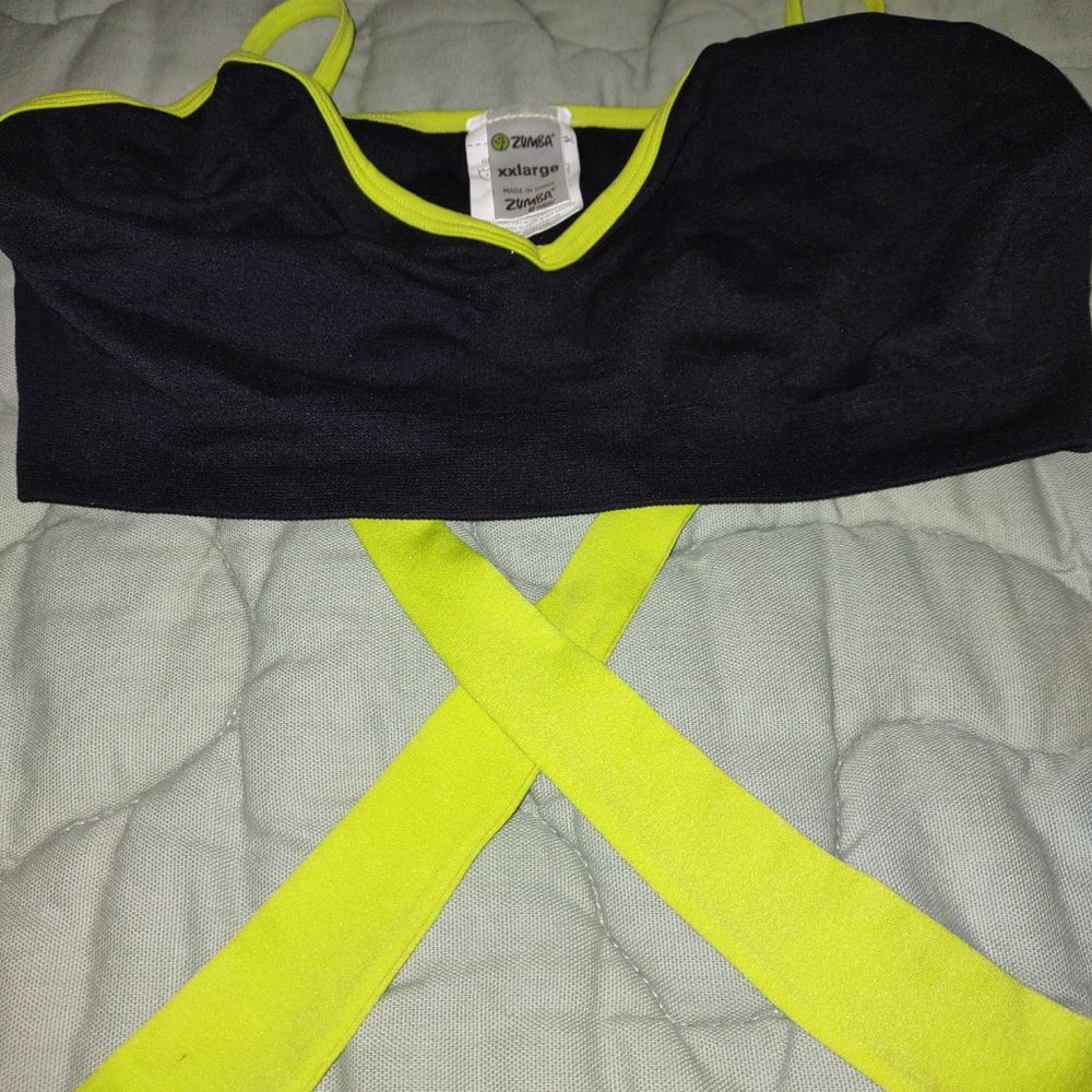 NEW! - Zumba tie up bra, XXL, (fit is waay smaller!) NWOT - Picture 3 of 3